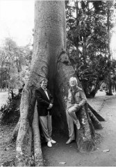 Gerry and Antonio Carlos Jobim. The Botanical Gardens of Rio de Janeiro, Brazil, September 1986. Photo by Jorge Narinho